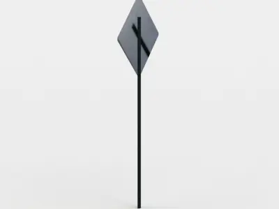 Dead end sign Low-poly 3D model