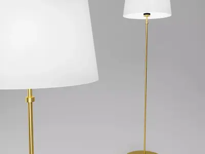 Lamp 2 floor with shade 3D model