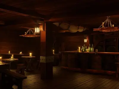 Medieval Tavern Low-poly 3D model