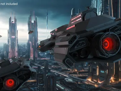  Military Spaceship Black 