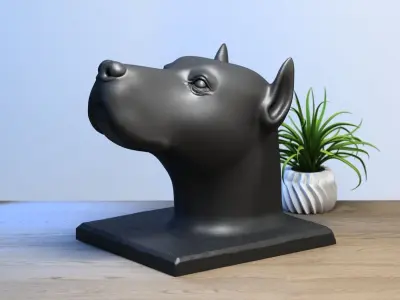dog head pen holder Cyborg pen holder 3D print model