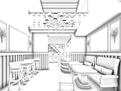 Business Restaurant - Coffee - Banquet  88 3D model