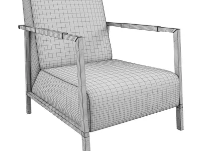LOUNGE CHAIR WAKASAN LIGHT GREY 3D model