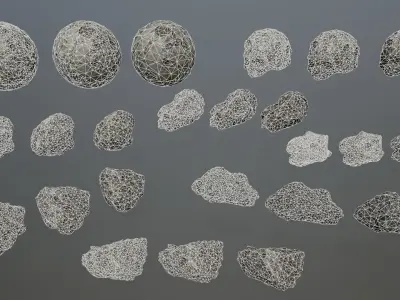 Asteroid Set rock Low-poly 3D model