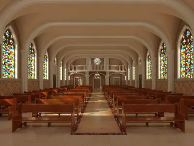 Church Interior 08 3D model