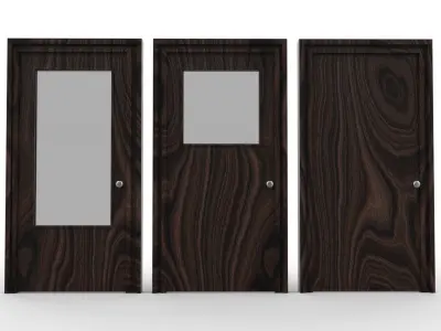 wooden door Low-poly 3D model