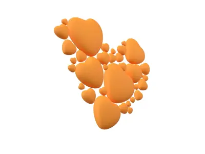 Combination Design Heart Icon v1 008 3D model