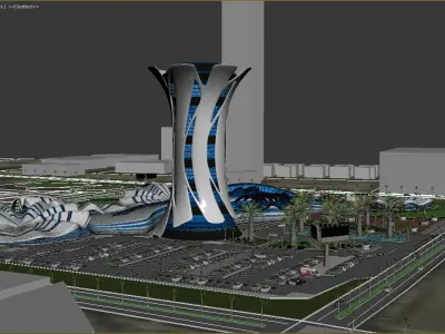 Administrative Futuristic building 3D model