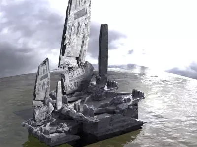 Halo Forerunner Inspired Gateway large  3D model