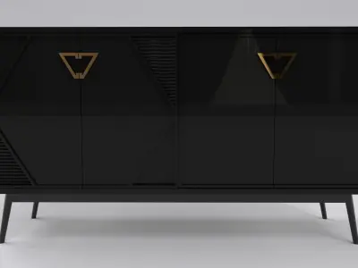 Luxury Sideboard black 3D model
