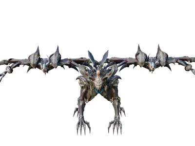 Mechanical Dragon Monster Low-poly 3D model