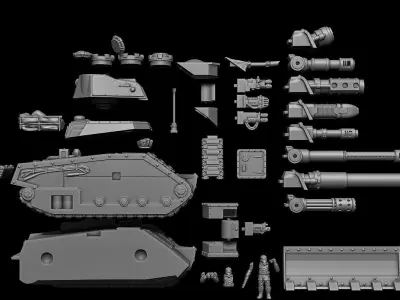GrimGuard Battle Tank 3D print model