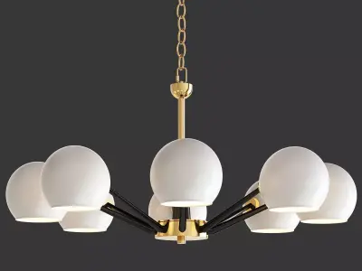 Thalia chandelier White glass 3D model