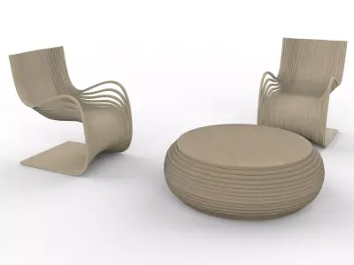 Pipo chair and Cheese table 3D model