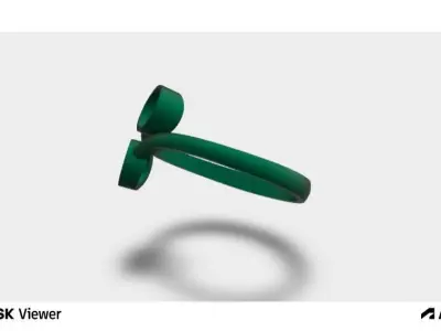 Woman Ring with Two Round Centre Stones 3D print model