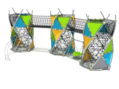 Big scale children combination climbing net playground equipment 3D model