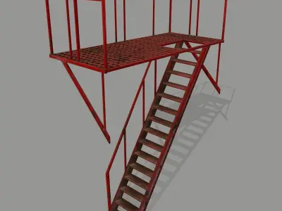 Fire Escape Low-poly 3D model