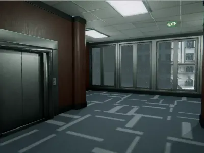 Modular Office Environment Low-poly 3D model