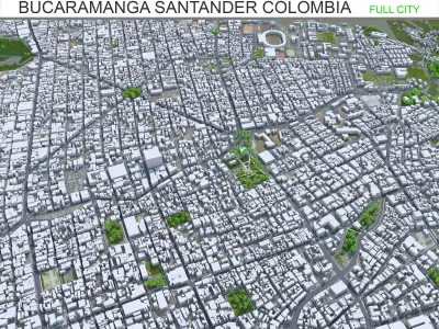 Bucaramanga Santander Colombia 15km Low-poly 3D model