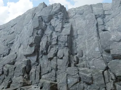 High poly Black Modular Rock 230706 3D model