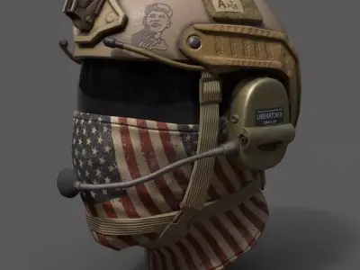 Helmet scifi military combat soldier  Low-poly 3D model