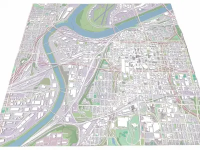 Cityscape Kansas City United States 3D model