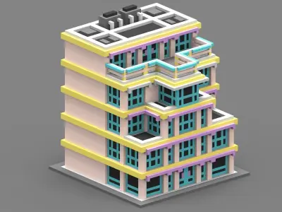 House Voxel - 8 Low-poly 3D model