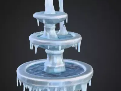 Frozen City Fountain Low-poly 3D model