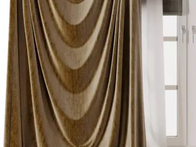 Curtains with Roman blinds 33 HBH Low-poly 3D model