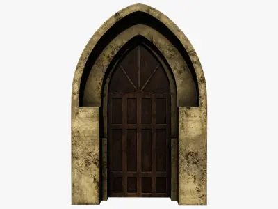 Medieval Door  Low-poly 3D model 10