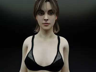 Realistic Game Ready Female Character-01 Low-poly 3D model