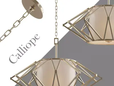 Calliope 6 Light Rustic Gold Leaf Pendant 3D model