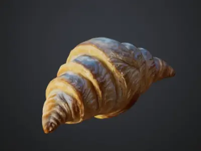 3D Realistic Croissant  3D model