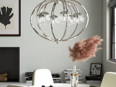 Bynoe 6 - Light Unique Globe Chandelier - 2 Colour 3D model