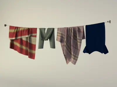 rags on a hanger 3D model