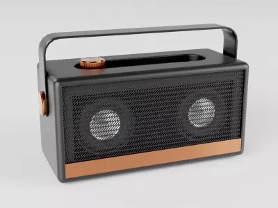 Premium Retro-Style Wireless Speaker 3D 3D model