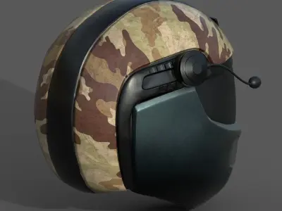 Helmet scifi military combat 3d model low poly futuristic  Low-poly 3D model