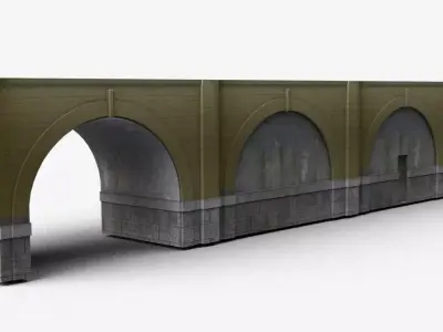 Bridge concrete Low-poly 3D model