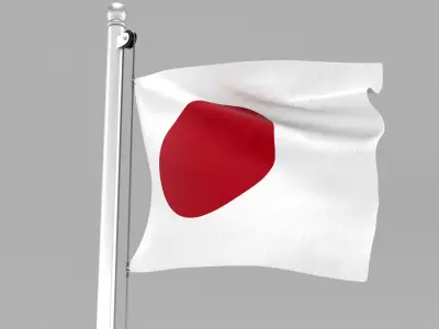 Flag of Japan 3D model