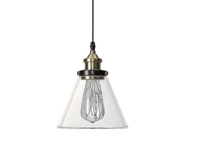Cruz pendant lamp and Cassini glass 1 light clear pendant 3D model