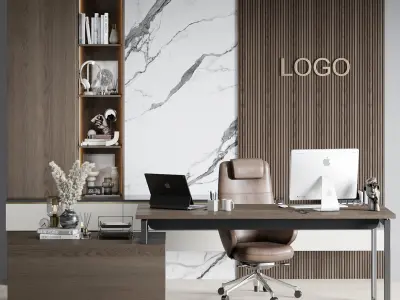 Boss Desk - Office Furniture 02 3D model