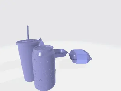 Fast Food Menu Packagings 3D Vizualisation Take Away High Poly 3D model