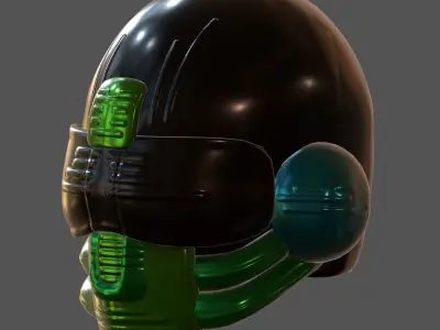Gas mask helmet 3d model scifi Low-poly  Low-poly 3D model 208