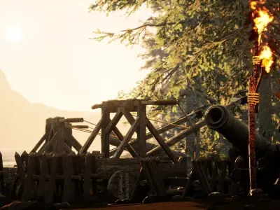 Medieval War Camp Low-poly 3D model