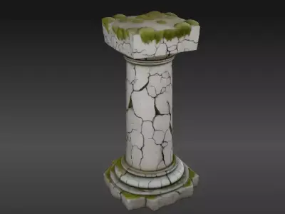 Ancient Broken Stone Pillar 3D Model Game Ready Environment  3D model