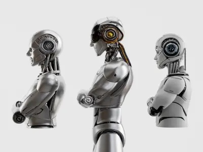 Futuristic Robots Pack Android Collection of 3 3D model