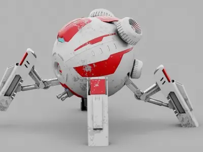 combat robot  rigged character 3D model purchase