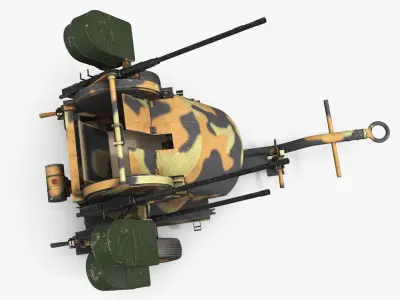  WWII Quad Heavy Machine Gun Turret Camo Pattern 