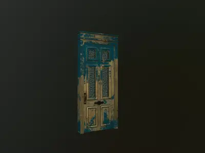Doors game ready asset Low-poly 3D model