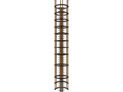 Stair vertical Low-poly 3D model